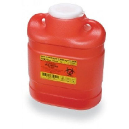 Picture of Sharps Container BD™ 11-1/2 H X 9-2/5 W X 5-3/10 D Inch 6.9 Quart Red Base / Translucent Lid Vertical Entry Hinged Snap On Lid305489