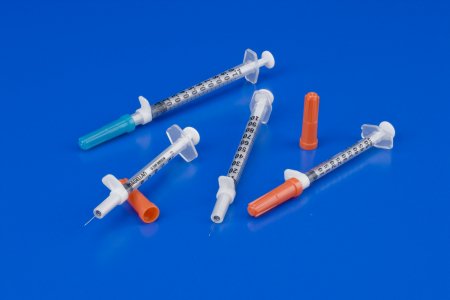 Picture of Tuberculin Syringe with Needle Magellan™ 1 mL 28 Gauge 1/2 Inch Attached Needle Sliding Safety Needle8881882812