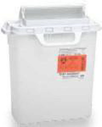 Picture of Sharps Container Recykleen™ 15-3/4 H X 13-1/2 W X 6 D Inch 3 Gallon Pearl Base / Pearl Lid Horizontal Entry Counter Balanced Door Lid305053