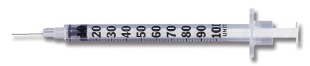Picture of Insulin Syringe with Needle Ultra-Fine™ 1 mL 31 Gauge 5/16 Inch Attached Needle Without Safety328418