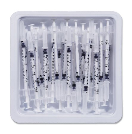 Picture of Allergy Tray PrecisionGlide™ 0.5 mL 27 Gauge 3/8 Inch Attached Needle Without Safety305536