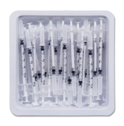 Picture of Allergy Tray PrecisionGlide™ 0.5 mL 27 Gauge 3/8 Inch Attached Needle Without Safety305536