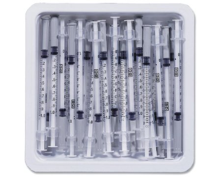 Picture of Allergy Tray PrecisionGlide™ 1 mL 27 Gauge 3/8 Inch Attached Needle Without Safety305541