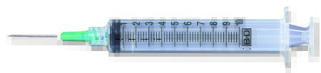Picture of Syringe with Hypodermic Needle PrecisionGlide™ 10 mL 20 Gauge 1-1/2 Inch Detachable Needle Without Safety309645