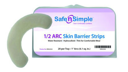 Picture of Skin Barrier Arc Safe-n'Simple Mold to Fit, Standard Wear Adhesive without Tape Without Flange Universal System Hydrocolloid 1/2 Curve 1 Inch WSNS22222