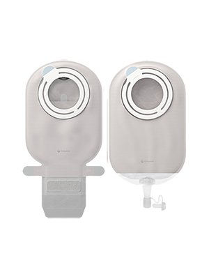 Picture of Filtered Ostomy Pouch SenSura® Mio Kids Flex Two-Piece System 6-1/8 Inch Length, Mini 27 mm Stoma Drainable Star Shaped, Pre-Cut18721