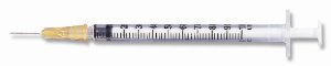 Picture of Insulin Syringe with Needle PrecisionGlide™ 1 mL 25 Gauge 5/8 Inch Detachable Needle Without Safety329651