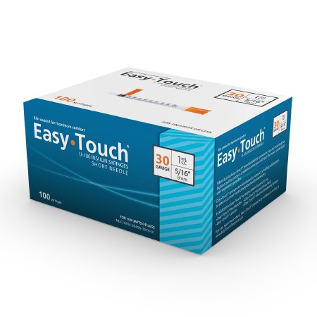 Picture of Insulin Syringe with Needle EasyTouch™ 1 mL 30 Gauge 5/16 Inch Attached Needle Without Safety830165