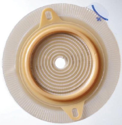 Picture of Ostomy Barrier Assura® Pre-Cut, Standard Wear Pectin Based Adhesive 40 mm Flange Green Code System Synthetic Resin 3/4 Inch Opening14271