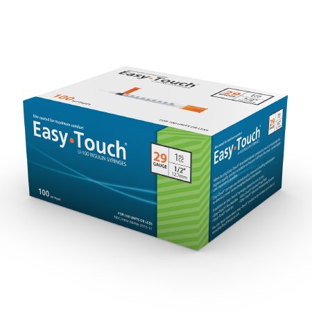 Picture of Insulin Syringe with Needle EasyTouch™ 1 mL 29 Gauge 1/2 Inch Attached Needle Without Safety829155