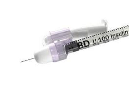 Picture of Insulin Syringe with Needle SafetyGlide™ 1 mL 31 Gauge 15/64 Inch Attached Needle Sliding Safety Needle328446