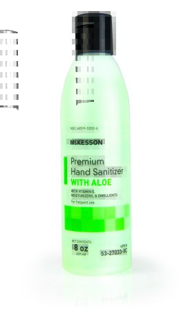 Picture of Hand Sanitizer with Aloe McKesson Premium 8 oz. Ethyl Alcohol Gel Bottle53-27033-8C