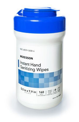 Picture of Sanitizing Skin Wipe Mckesson Canister Ethyl Alcohol Scented 160 Count16-3460
