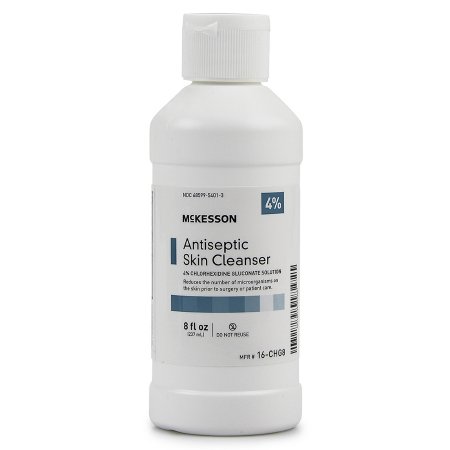 Picture of Antiseptic Skin Cleanser McKesson 8 oz. Flip-Top Bottle 4% Strength CHG (Chlorhexidine Gluconate) / Isopropyl Alcohol NonSterile16-CHG8
