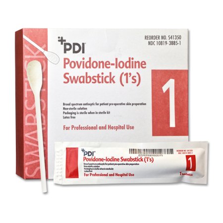 Picture of Impregnated Swabstick PDI® 10% Strength Povidone-Iodine Individual Packet NonSterileS41350