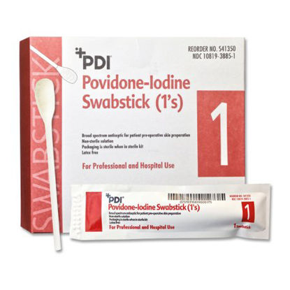 Picture of Impregnated Swabstick PDI® 10% Strength Povidone-Iodine Individual Packet NonSterileS41350