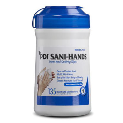 Picture of Hand Sanitizing Wipe Sani-Hands® 135 Count Ethyl Alcohol Wipe CanisterP13472