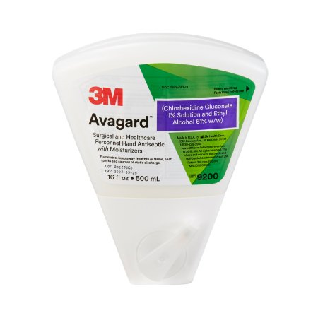 Picture of Waterless Surgical Scrub 3M™ Avagard™ 16 oz. Dispenser Refill Bottle 1% / 61% Strength CHG (Chlorhexidine Gluconate) / Ethyl Alcohol NonSterile9200