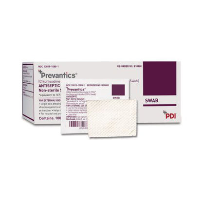 Picture of Antiseptic Prep Pad Prevantics® 3.15% / 70% Strength CHG (Chlorhexidine Gluconate) / Isopropyl Alcohol Individual Packet NonSterileB10800