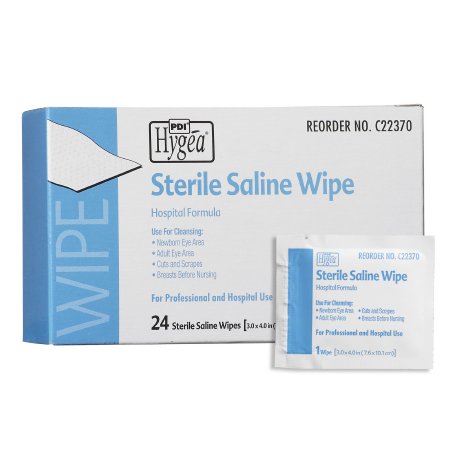 Picture of Saline Wipe Hygea® Individual Packet Saline Unscented 24 CountC22370