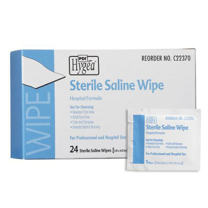 Picture of Saline Wipe Hygea® Individual Packet Saline Unscented 24 CountC22370