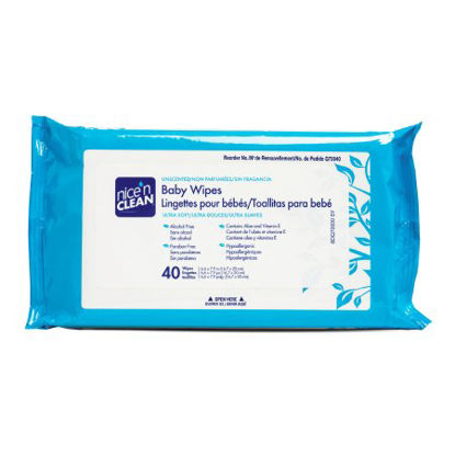 Picture of Baby Wipe Nice'n Clean® Soft Pack Aloe / Vitamin E / Chamomile Unscented 40 CountQ70040