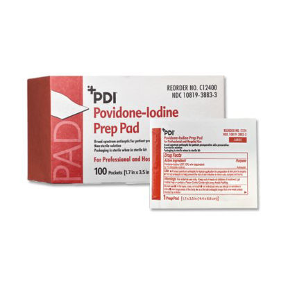 Picture of PVP Prep Pad PDI® 10% Strength Povidone-Iodine Individual Packet Large NonSterileC12400