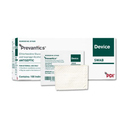 Picture of Device Swab Prevantics® 3.15% / 70% Strength CHG (Chlorhexidine Gluconate) / Isopropyl Alcohol Individual Packet NonSterileB19600