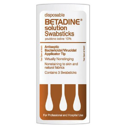 Picture of Impregnated Swabstick Betadine® 10% Strength Povidone-Iodine Individual Packet NonSterileBSWS3S