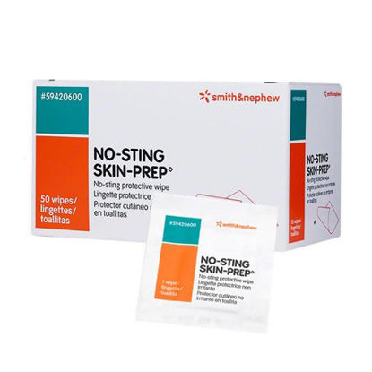 Picture of Skin Barrier Wipe No-Sting Skin-Prep 75 to 100% Strength Hexamethyldisiloxane / Acrylate Copolymer Individual Packet Sterile59420600