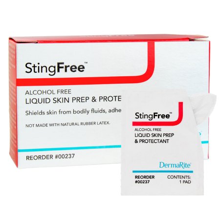 Picture of Skin Barrier Wipe StingFree™ Alcohol-Free Liquid Skin Prep & Shield Hexamethyldisiloxane / Decamethylcyclopentasiloxane Individual Packet NonSterile00237