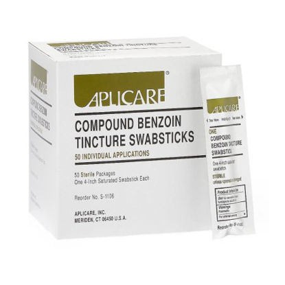 Picture of Impregnated Swabstick Aplicare® 60 to 90% Strength Ethyl Alcohol / Compound Benzoin Tincture Individual Packet Sterile96-7624