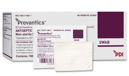 Picture of Antiseptic Prep Pad Prevantics® 3.15% / 70% Strength CHG (Chlorhexidine Gluconate) / Isopropyl Alcohol Individual Packet NonSterile23-100-110