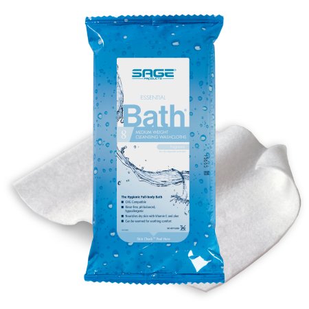 Picture of Rinse-Free Bath Wipe Essential Bath® Medium Weight Soft Pack Purified Water / Methylpropanediol / Glycerin / Aloe Scented 8 Count7800