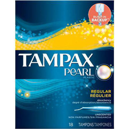 Picture of Tampon Tampax® Pearl Regular Absorbency Plastic Applicator Individually Wrapped07301000454