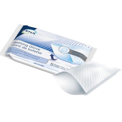 Picture of Rinse-Free Bathing Glove Wipe TENA® Soft Pack Water / PEG-8 / Dimethicone Scented 5 Count65005
