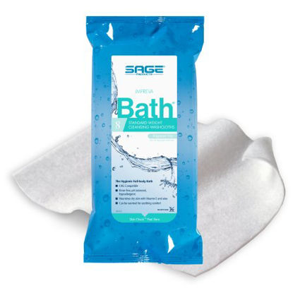 Picture of Rinse-Free Bath Wipe Impreva Bath™ Soft Pack Aloe Unscented 8 Count7988