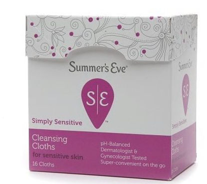 Picture of Personal Wipe Summer's Eve® Simply Sensitive Individual Packet Purified Water / Octoxynol-9 / Citric Acid Scented 16 Count04160887110