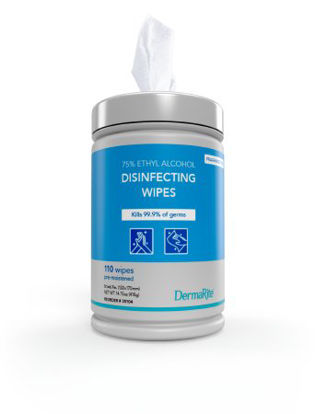 Picture of Hand Sanitizing Wipe DermaRite® 110 per Pack Ethyl Alcohol Wipe Canister35104