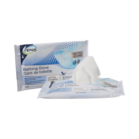 Picture of Rinse-Free Bathing Glove Wipe TENA® Soft Pack Water / PEG-8 / Dimethicone Unscented 5 Count65004