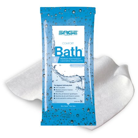 Picture of Rinse-Free Bath Wipe Comfort Bath® Soft Pack Water / Glycerin / Aloe / Vitamin E Unscented 8 Count7903