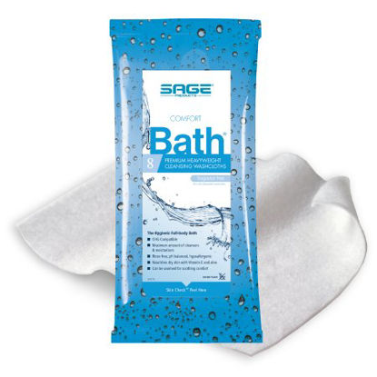 Picture of Rinse-Free Bath Wipe Comfort Bath® Soft Pack Water / Glycerin / Aloe / Vitamin E Unscented 8 Count7903