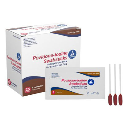 Picture of Impregnated Swabstick 10% Strength Povidone-Iodine Individual Packet NonSterile1202
