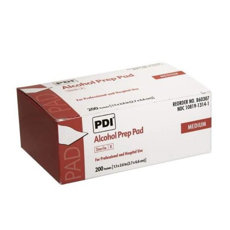 Picture of Alcohol Prep Pad PDI® 70% Strength Isopropyl Alcohol Individual Packet Medium SterileB60307