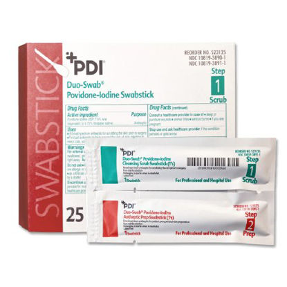 Picture of Impregnated Swabstick PDI® Duo-Swab® 7.5% / 10% Strength Povidone-Iodine Individual Packet NonSterileS23125