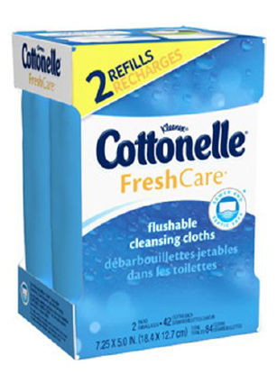 Picture of Flushable Personal Wipe Cottonelle® Fresh Care Soft Pack Refill Water / Sodium Chloride / Sodium Benzoate Scented 84 Count35970