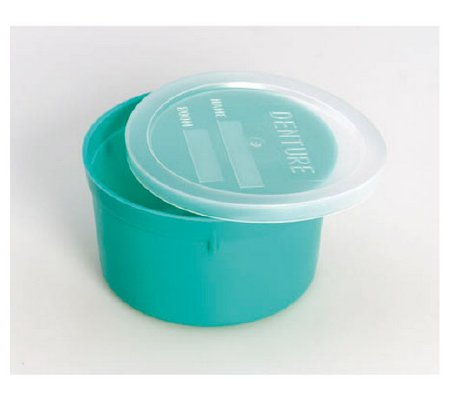 Picture of Denture Cup 8 oz. Turquoise Snap-On Lid Disposable490
