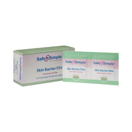 Picture of Skin Barrier Wipe Safe N Simple™ 43% / 20% Strength Isopropyl Alcohol / Butyl Ester of PVM/MA Copolymer Individual Packet NonSterileSNS81850
