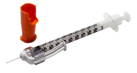 Picture of Insulin Syringe with Needle SafetyGlide™ 0.5 mL 31 Gauge 15/64 Inch Attached Needle Sliding Safety Needle328447