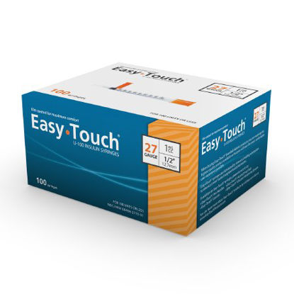 Picture of Insulin Syringe with Needle EasyTouch™ 1 mL 27 Gauge 1/2 Inch Attached Needle Without Safety827155